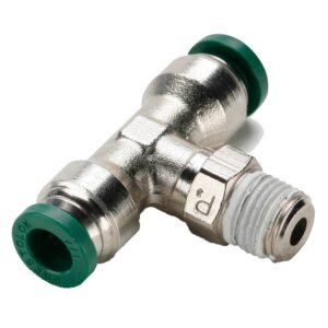 Tee Giratoria Con Macho Centro 3/8 X 1/4 Entrada Rapida  Parker Brass